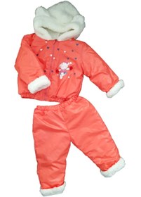 Resim Kapüşonlu Içi Wellsoft Ikili Kız Bebek Montu TX2E286030173 