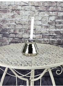 Resim Kalın Bakır Sap Dövme Topak Bakır Cezve 4 Fincanlık 