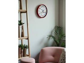 Resim Akıllı Durak 36 cm Kırmızı Çocuk Odası Duvar Saati 