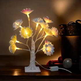 Resim hediyeconcepti 24LED Masa Lambası Gül Çiçek Ağacı USB Gece Işıkları Noel Dekorasyon Hediye Çocuk Odası Aydınlatma 