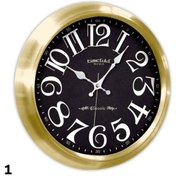 Resim Time Gold Altın Renkli Metal Çerçeveli Salon Ofis Duvar Saati 34 Cm 