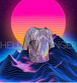 Resim Hello Stranger Parlak T-shirt Disko Topu Hologram 