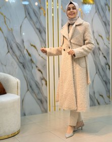 Resim PANOVA KEMERLİ ANGORA KABAN 7506 - Bej / 46 