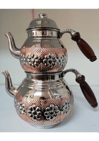 Resim Desenli Bakır Çaydanlık Küçük Boy Bakır 