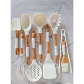 Resim Bambu ve Silikon Malzemeli 9 Parça Mutfak Seti, Şık ve Kullanışlı Tasarım 