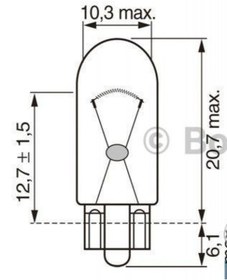 Resim Bosch 1987302241 Ampül Eco [12v] Wy5w [sarı] Dipsiz Gösterge W2.1x9.5d [10 Adet] 