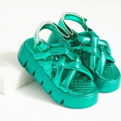 Resim Ege's Shoes Kadın Yeşil Kalın Taban Neon Sandalet 
