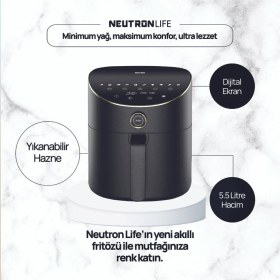 Resim Neutron Smart Air Fryer Akıllı Fritöz - Siyah - 5.5 Litre 