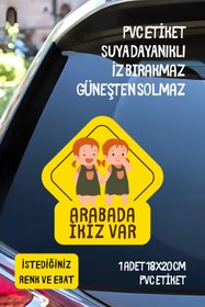 Resim alışveriş kurdu Arabada İkiz Bebek Var Araba-Motosiklet Cam Etiket Sticker - Kız 