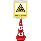 Resim Hayat Trafik Forklift Çıkabilir Çift Taraf Baskı Kırmızı Ultra Kedi Gözlü Ağırlıklı Koni Seti Trafik Dubası 