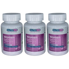 Resim Nutrivita Nutrition Women Multivitamin Multimineral 3x90 Tablet Probiotic Hidrolize Collagen 