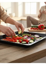 Resim Mybru Emaye Ankastre Fırın Tepsisi 45.5 X 37.5 X 4.4 Cm Siyah 