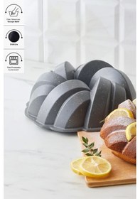 Resim Karaca Cake Pro Örgü Döküm Kek Kalıbı Antrasit 26 cm 