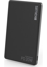 Resim Simex S-40 Slimo 5000 mAh Wireless PowerBank Siyah 