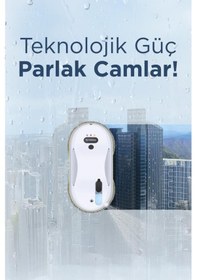 Resim Torima S9 Beyaz Su Püskürtmeli Uzaktan Kumandalı Cam Pencere Temizleme Robotu 