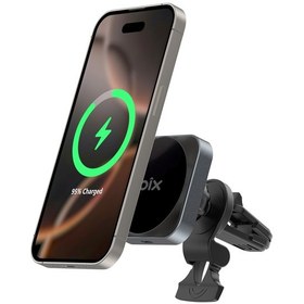 Resim Bix Bxch10 15w Kablosuz Şarj Destekli Araç İçi Telefon Tutucu Gri 