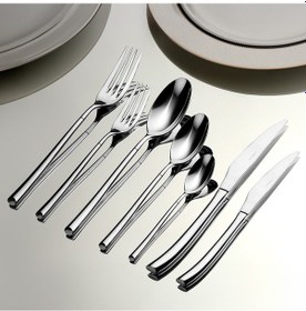 Resim Elegance Sade 12 Kişilik 84 Parça Kutulu Çatal Kaşık Bıçak Takımı 