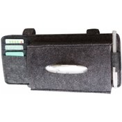 Resim Dianziye Araç Güneş Koruyucu Feltli Mendil Kutusu - Çok Amaçlı Eşya Saklama, Derin Gri 