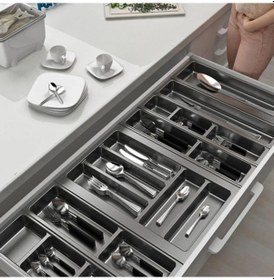 Resim Mutfak, Modüler Kaşıklık Seti, Antrasit, 104 x 48 cm (Enden-Boydan 3,5 cm Kesilebilir) 