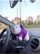 Resim Sevimli Ayıcık Dikiz Aynası Süsü - Araç Aksesuar - Oto Aksesuar Mor 