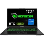 Resim MONSTER Abra A7 V16.1 Intel Core i7 13700HX 16 GB RAM 500 GB SSD 6 GB RTX 4050 Freedos 17,3" FHD 144 Hz 