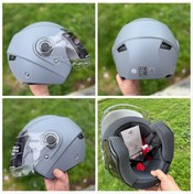 Resim OKYANUSMOTO MOTOSIKLET YARIM KASK MAT NARDO GRİ YAZLIK MODEL 