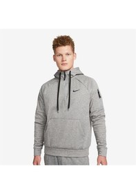 Resim Nike M Therma-fıt Hooded Qz Sweat Erkek Sweatshirt Gri 