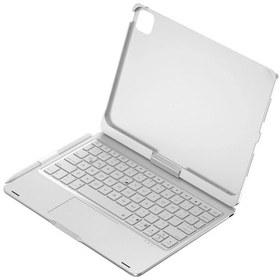 Resim Gld-spt- Newface Apple Uyumlu iPad Pro 11 2024 F11 Ats Kılıf Magic Dönen Klavyeli Tablet Kılıf - Gümüş 