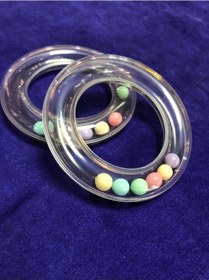 Resim Şeffaf Plastik Bebek Çıngırak 80mm - Bebe Çıngırağı Çok Renkli 