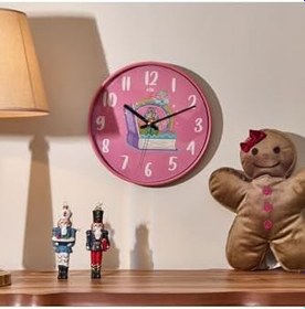 Resim Slim Masal Çocuk Odası Duvar Saati - Pembe - 30 Cm 