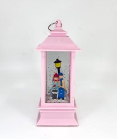 Resim Romantik Kış Masalı Işıklı Kar Küresi - Sevgililer Pembe 