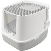 Resim Büyük Tamamen Kapalı Kedi Kumu Kutusu Önden Giriş Üstten 6g4ysn 