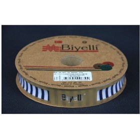 Resim Biye Kalın Çizgili Katlı F04 Lacivert 2 cm 25 Metre %65 Koton %35 Polyester 