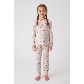 Resim Obje Kız Çocuk Köpek Desen Pijama Altı 