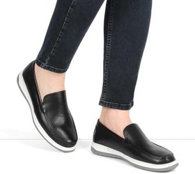 Resim Erkek Siyah Deri Loafer 