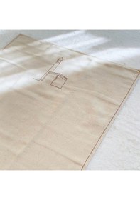 Resim Minimal Kabe Işlemeli Keten Seccade Namazlık - Çeyi 