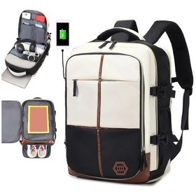 Resim Dashanshop Beyaz Erkek Ve Kadın Seyahat Sırt Çantası 15.6 İnç Laptop Ayakkabı Bölmeli Beyaz 