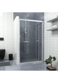 Resim Tekno Duş Silver Corina Akordion Şeffaf Cam Duşakabin Şeffaf 