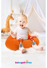 Resim Çıngıraklı Turuncu Bebek Oturma Destek Minderi 