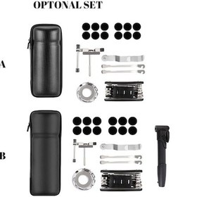 Resim Bisiklet Tamir Seti B: Sprey Olmayan Tamir Yama, Mini Hava Pompa, 16'lı Kombinasyon Aleti Ve Taçlı Çanta Çok Renkli Çok Renkli 