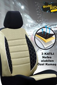 Resim KETHLİNE Fiat Pratico Uyumlu Bej Oto Koltuk Kılıfı (tam Takım Araba Koltuk Kılıfı) 