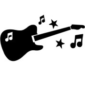 Resim Nota ve Gitar Sticker 20 x 10 cm 