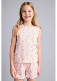 Resim Defacto Regular Fıt Elastik Bel 2li Kalpli Açık Pembe Pijama Takımı Kız Çocuk I0406a826hspn638 Pembe-pn638 