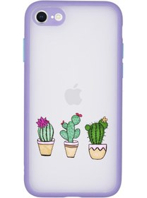 Resim mooodcase Uyumlu Iphone Se 2020 Kamera Lens Korumalı Üçlü Kaktüs Desenli Lüx Telefon Kılıfı 