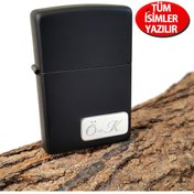 Resim Zippo Çakmak ve Gümüş Tabaka Üzerine Harf İsim Yazı Ar59T 