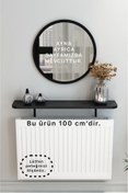 Resim TALAŞTOZUM Siyah Petek Üstü Tak Çıkar Uçan Raf & Dresuar Duvar Montajsız Oval Kesim 100 Cm 