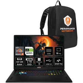 Resim MSI Vector A18 HX R9 9955HX 40GB 2TB SSD RTX5070TI/12GB 140W 18'' WQXGA W11P Gaming Laptop 