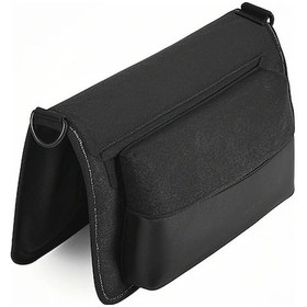 Resim Sürekli Dayanıklı Bisiklet Çerçeve Çantası, 1l Hacimli, Çift Taraflı Taşıma, Omuz Çantası Olarak Kullanılabilir, Siyah Oxford Kumaşı, Bisiklet Tamir Araçları Ve Gerekli Eşyalar İçin Uygun Siyah Siyah 