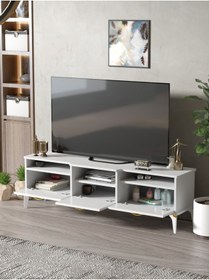 Resim Tv Sehpası Tv Ünitesi 160 Cm Gold Beyaz Mistral 5072 Diğer 