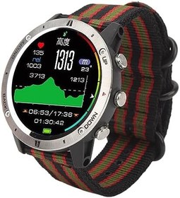 Resim Alomejor Erkekler için Smartwatch Bluetooth 4.0 50M Su Geçirmez 1.28 Inç IPS TFT Tam Dokunmatik Ekran Dijital Spor İzle (Çizgili Tip) 
